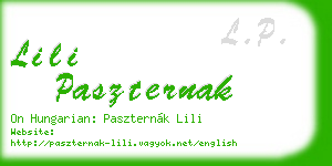 lili paszternak business card